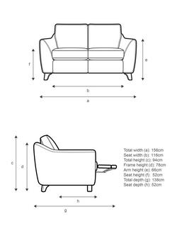 G Plan Vintage The Sixty Eight LHF Small 2 Seater Sofa with Single Footrest Mechanism - view 2, Aquaclean Calor Ginger