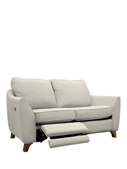 G Plan Vintage The Sixty Eight Small 2 Seater Sofa with LHF Single Footrest Mechanism, Aquaclean Calor Vanilla, Aquaclean Calor Vanilla