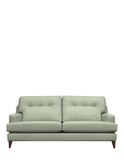 G Plan Vintage Seventy Two Medium 3 Seater Leather Sofa, Dark Leg, Cambridge Olive Leather