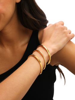 Jon Richard Waterproof Polished Bangle, Gold - view 2, Gold