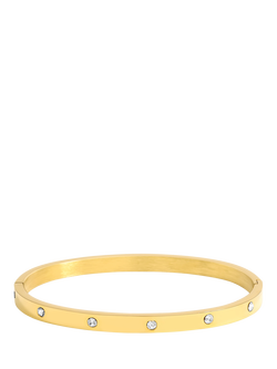 Jon Richard Waterproof Polished Crystal Bangle, Gold, Gold
