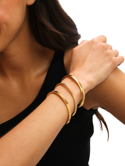 Jon Richard Waterproof Polished Crystal Bangle, Gold - view 2, Gold