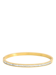 Jon Richard Waterproof Polished Crystal Row Bangle, Gold