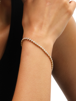 Jon Richard Stainless Steel Tennis Bracelet, Gold - view 2, Gold