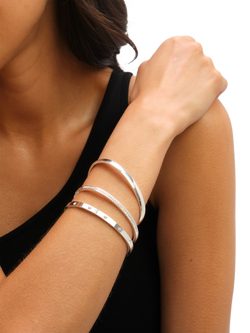 Jon Richard Waterproof Polished Bangle, Silver - view 2, Silver