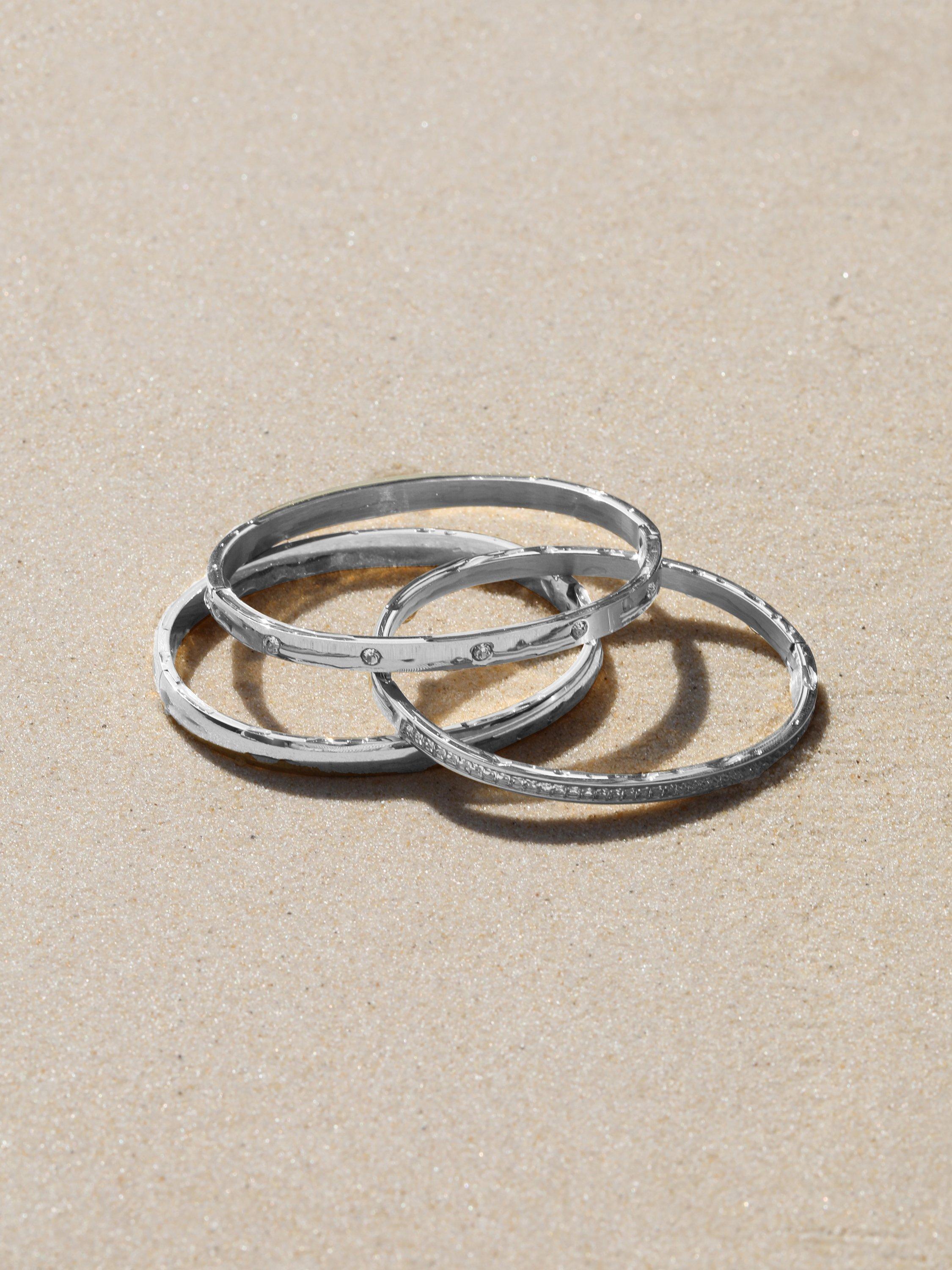 Product image 3 of 4, which shows Jon Richard Waterproof Crystal Polished Bangle, Silver