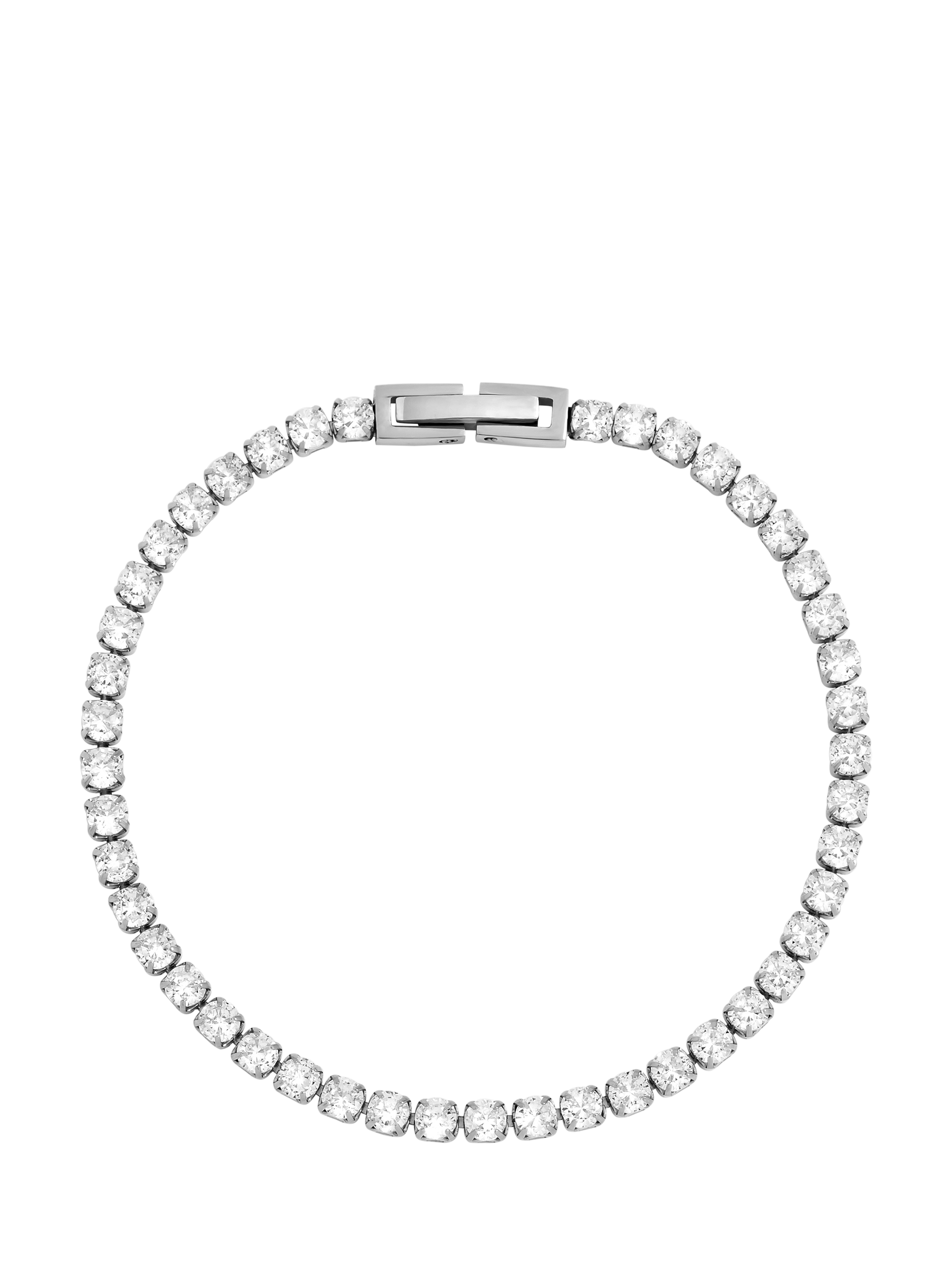 Product image 1 of 3, which shows Jon Richard Sterling Silver Plated Tennis Bracelet, Silver