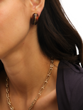 Jon Richard Brown Resin Hoop Earrings, Gold