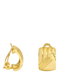 Jon Richard Polished Ridge Clip-On Earrings, Gold