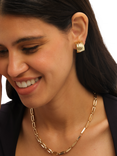 Jon Richard Polished Ridge Clip-On Earrings, Gold