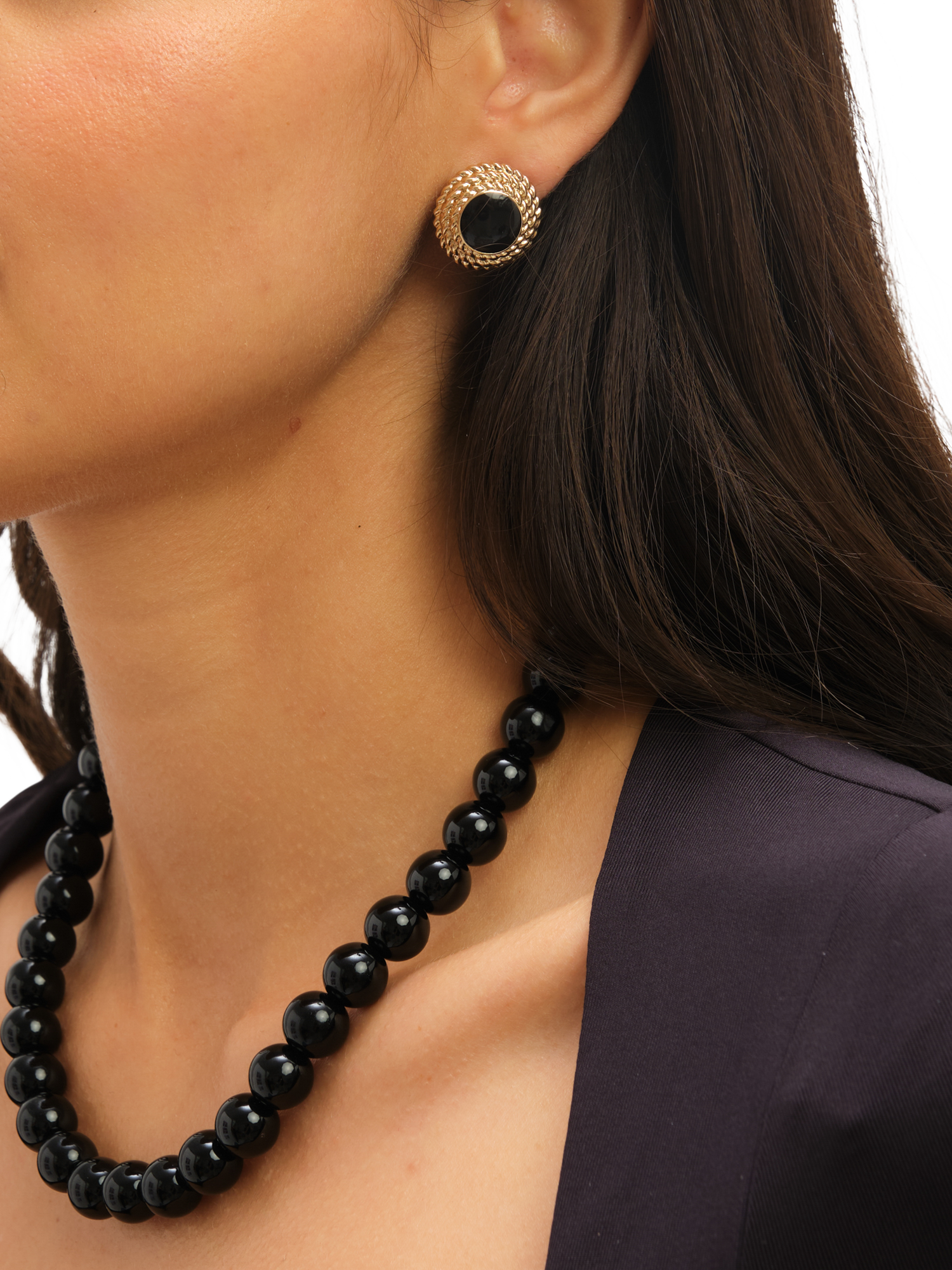 Product image 4 of 5, which shows Jon Richard Gold Plated Enamel Round Earrings