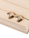 Jon Richard Gold Plated Ridge Crystal Stud Earrings