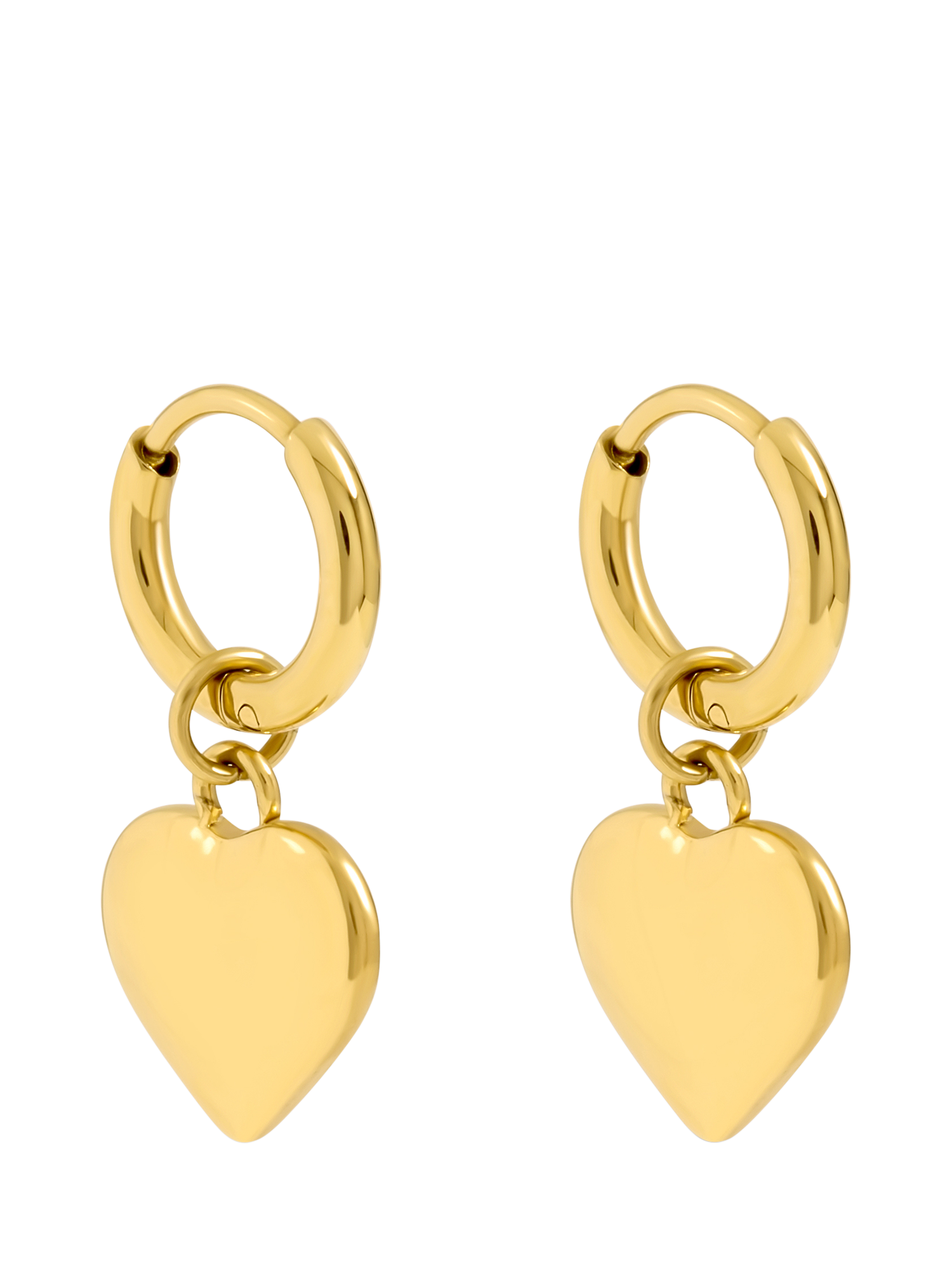 Product image 1 of 1, which shows Jon Richard Waterproof Heart Hoop Earrings, Gold