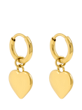 Jon Richard Waterproof Heart Hoop Earrings, Gold