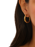 Jon Richard Waterproof Large Chubby Hoop Earrings, Gold