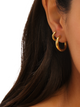 Jon Richard Waterproof Medium Chubby Hoop Earrings, Gold