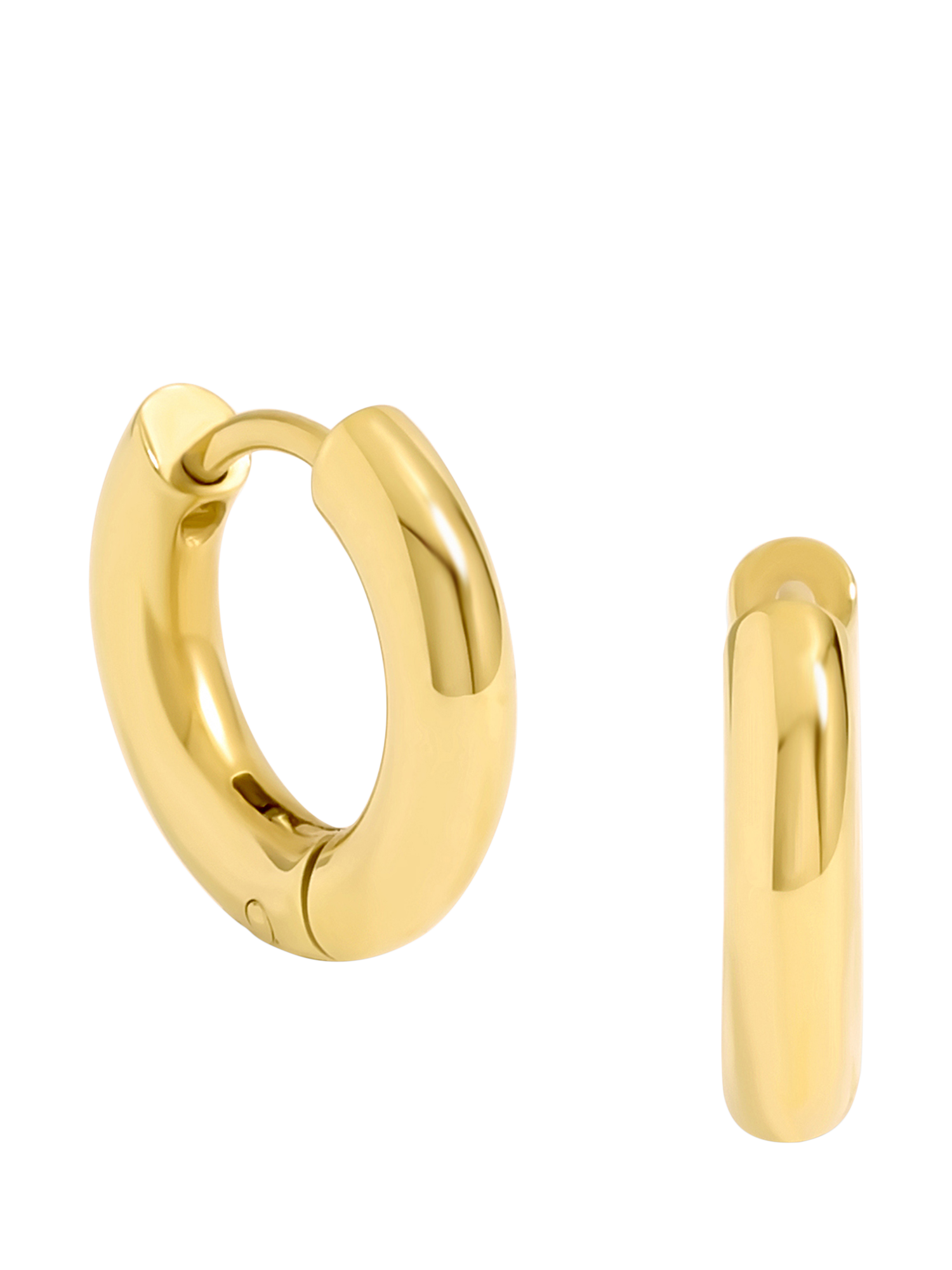 Product image 1 of 11, which shows Jon Richard Waterproof Small Chubby Hoop Earrings, Gold