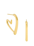Jon Richard Waterproof Open Heart Hoop Earrings, Gold