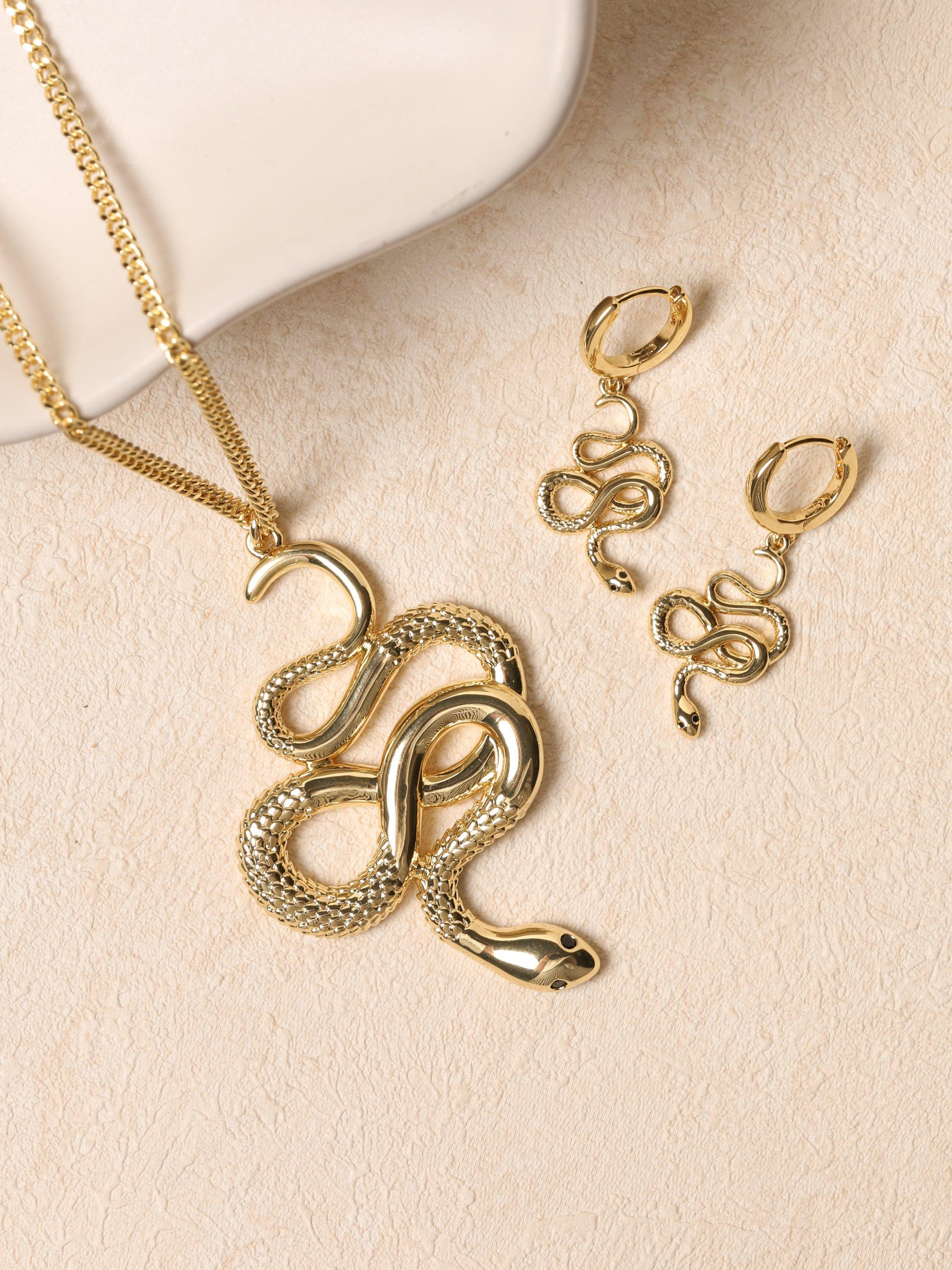 Product image 2 of 5, which shows Jon Richard Gold Plated Snake Earrings