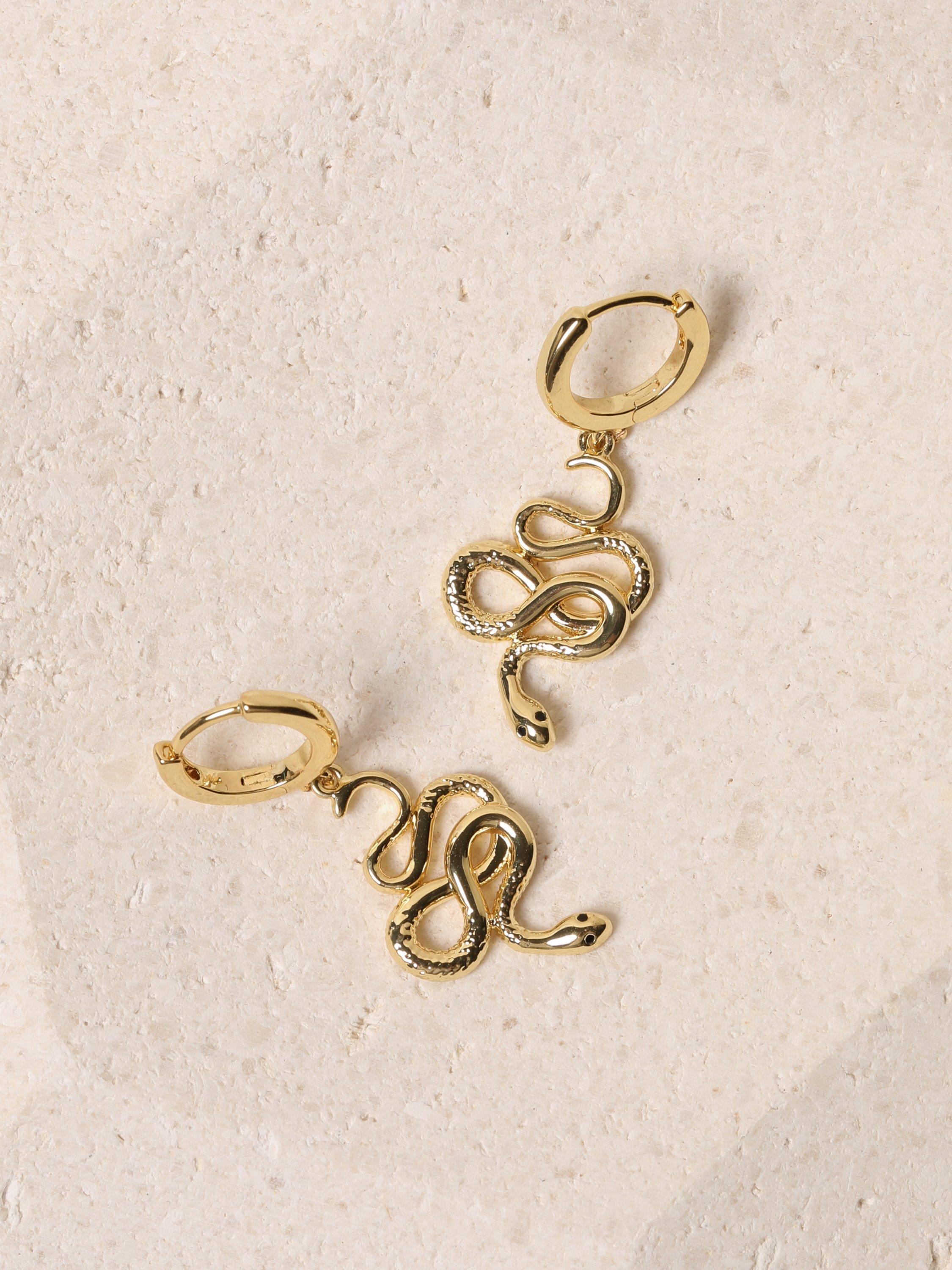 Product image 3 of 5, which shows Jon Richard Gold Plated Snake Earrings