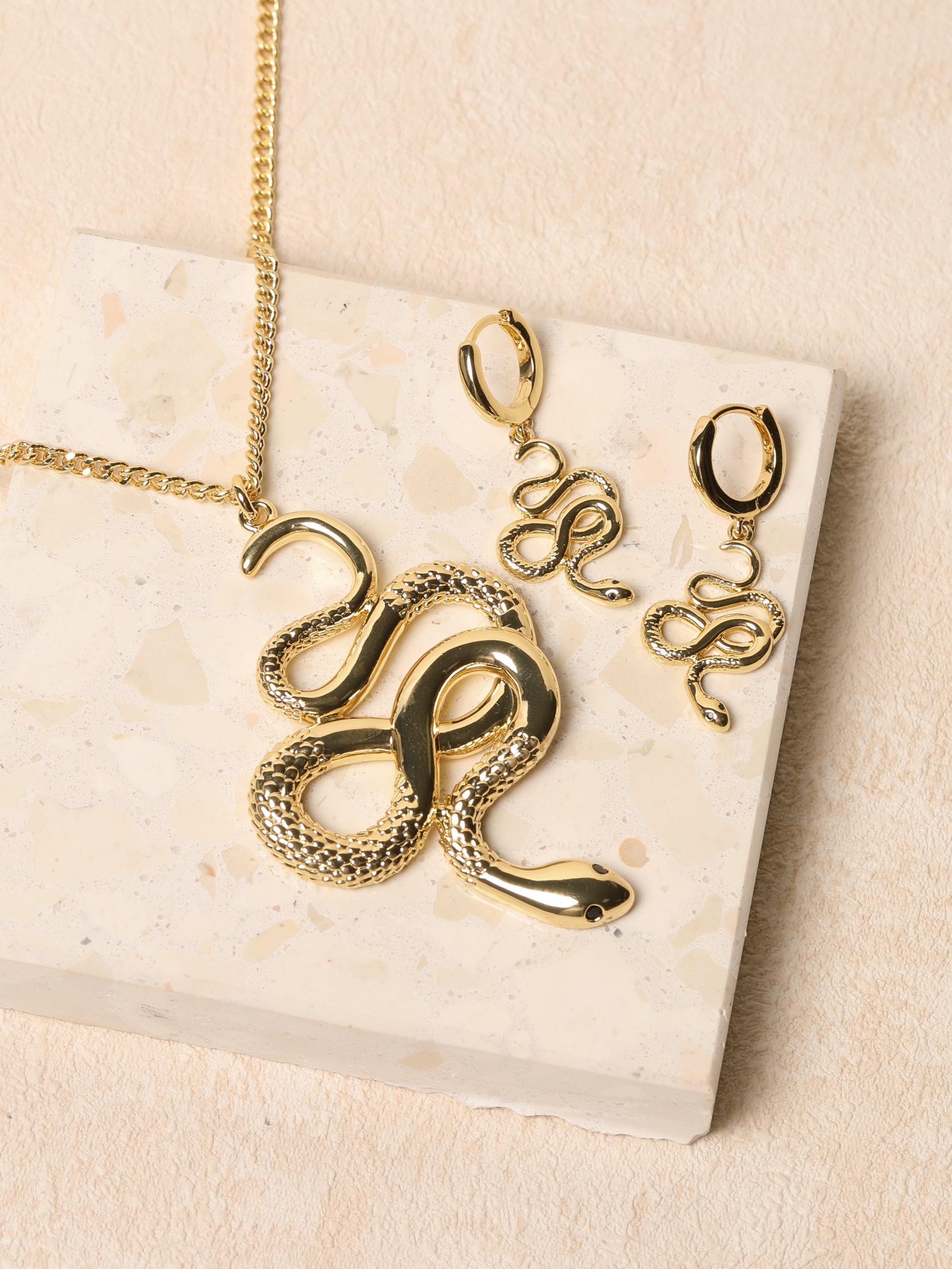 Product image 4 of 5, which shows Jon Richard Gold Plated Snake Earrings