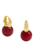 John Richard Gold Plated Red Bead Earrings