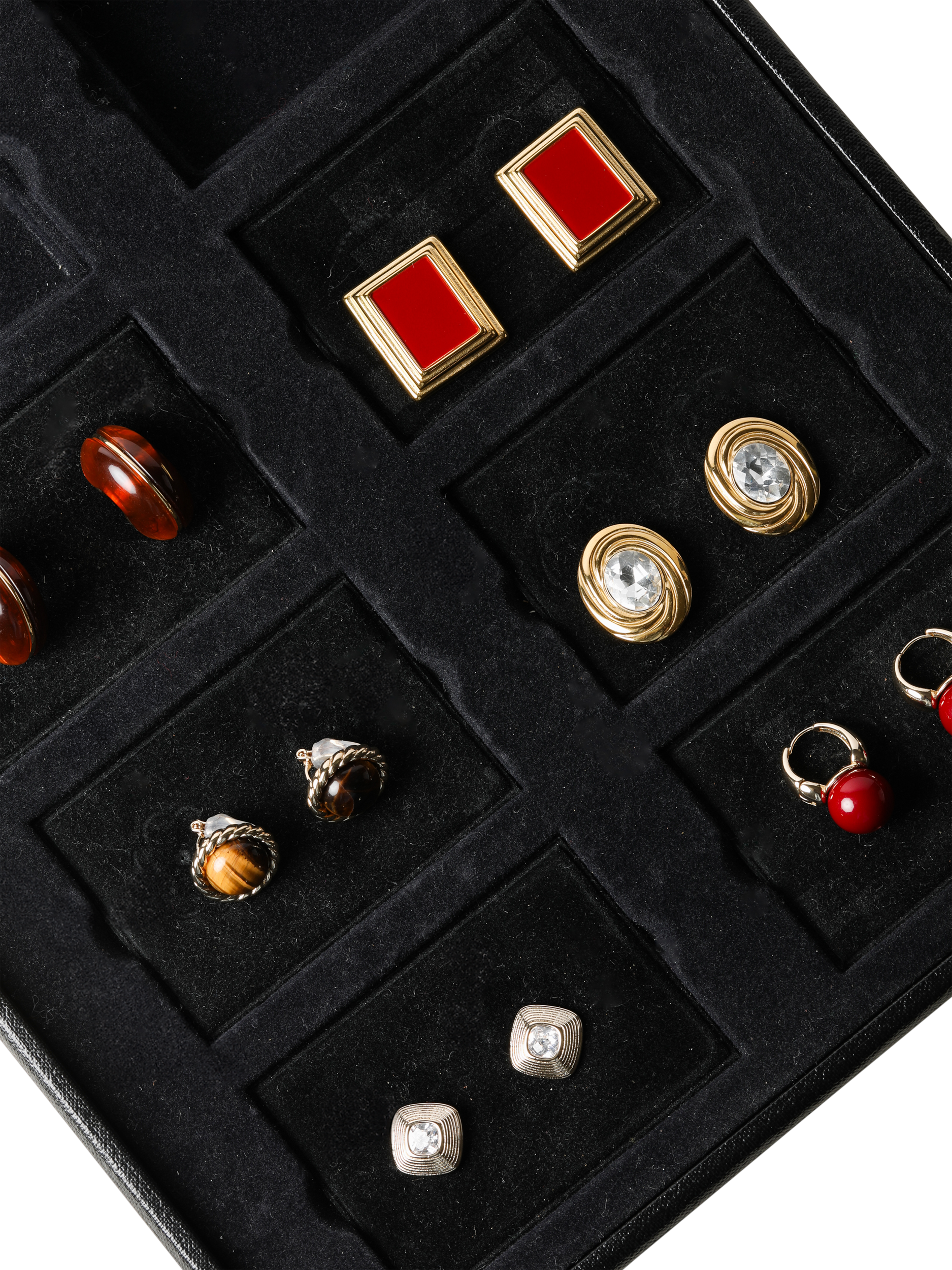 Product image 3 of 4, which shows John Richard Gold Plated Red Bead Earrings