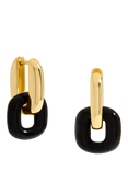 Jon Richard Gold Polished Jet Enamel Link Earrings