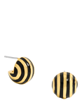 Jon Richard Gold Plated Jet Enamel Stripe Dome Earrings