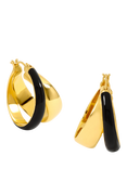 Jon Richard Gold Polished Jet Enamel Double Hoop Earrings