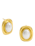 Jon Richard Gold Plated Pearl Polished Earrings