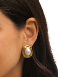 Jon Richard Gold Plated Pearl Polished Earrings