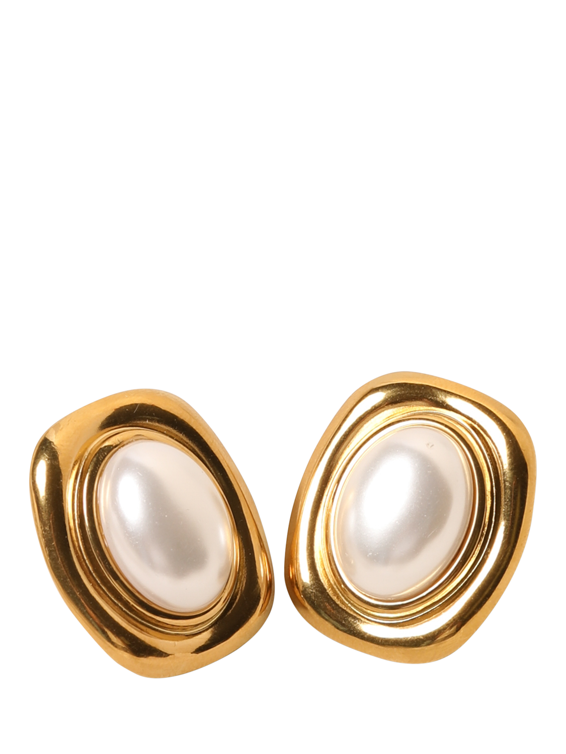 Product image 3 of 4, which shows Jon Richard Gold Plated Pearl Polished Earrings