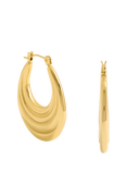 Jon Richard Gold Plated Ridge Hoop Earrings