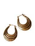 Jon Richard Gold Plated Ridge Hoop Earrings