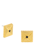 Jon Richard Gold Plated Ridge Jet Square Earrings
