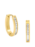 Jon Richard Waterproof Crystal Row Polished Huggie Hoop Earrings, Gold