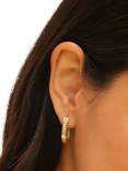 Jon Richard Waterproof Crystal Row Polished Huggie Hoop Earrings, Gold
