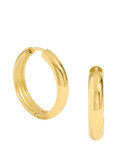 Jon Richard Waterproof Medium Flat Surface Hoop Earrings, Gold