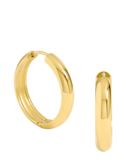 Jon Richard Waterproof Medium Flat Surface Hoop Earrings, Gold, Gold