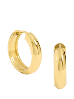Jon Richard Waterproof Small Flat Surface Hoop Earrings, Gold, Gold