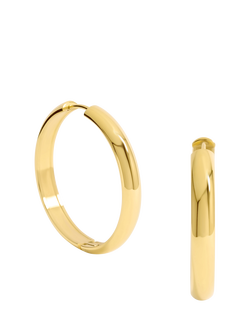 Jon Richard Waterproof Large Flat Surface Hoop Earrings, Gold, Gold