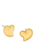 Jon Richard Puff Heart Cubic Zirconia Stud Earrings, Gold