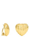 Jon Richard Ridge Puff Heart Clip-On Earrings, Gold