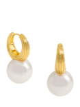 Jon Richard Ridge Hoop and Pearl Statement Earrings, Gold