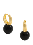 Jon Richard Ridge Hoop Jet Bead Statement Earrings, Gold