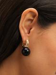 Jon Richard Ridge Hoop Jet Bead Statement Earrings, Gold