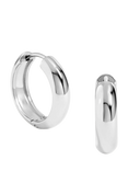 Jon Richard Waterproof Small Flat Surface Hoop Earrings, Silver