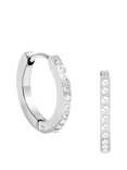 Jon Richard Waterproof Crystal Polished Huggie Hoop Earrings, Silver