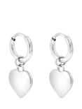Jon Richard Waterproof Heart Hoop Earrings, Silver